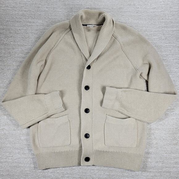 Gap Shawl Collar Cardigan Sweater Size XL Oatmeal Knit Cotton Grandpa Old Money - Picture 11 of 15
